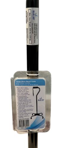 Quad Cane  Large Base  Black - Precision Lab Works