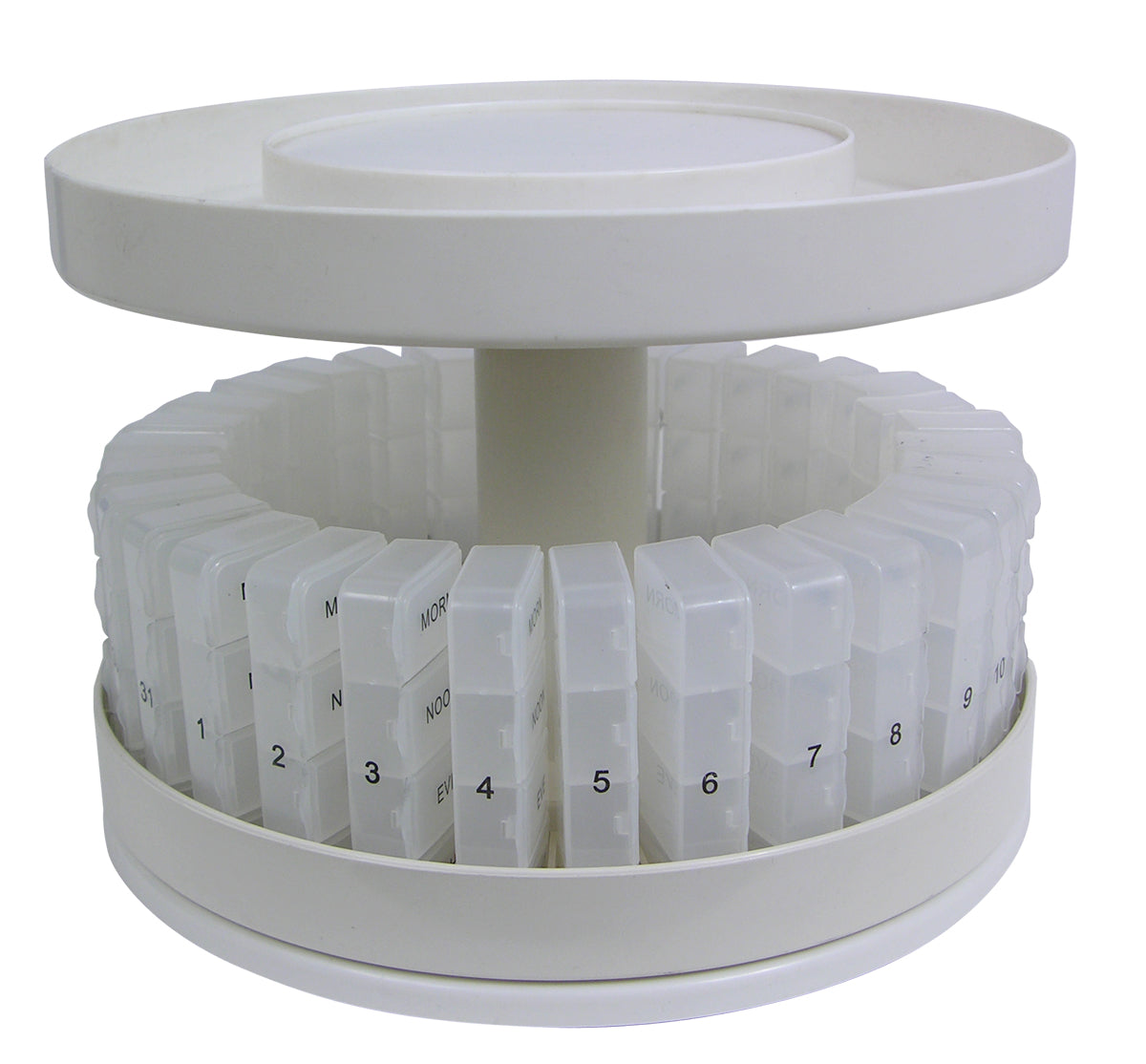 Revolving Medicine Center w/31Daily Pill Compartments - Precision Lab Works