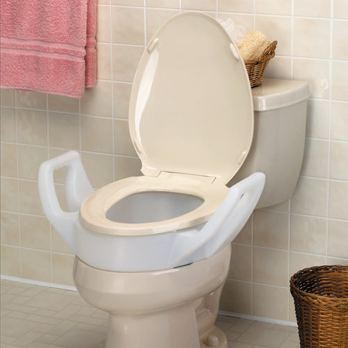 Elevated Toilet Seat w/Arms Elongated 19  Wide - Precision Lab Works