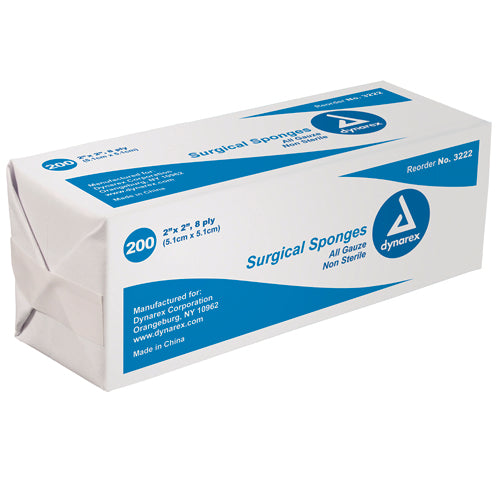 Gauze Sponges Non-Sterile Bulk 4  X 4 -12ply Bag/200 - Precision Lab Works