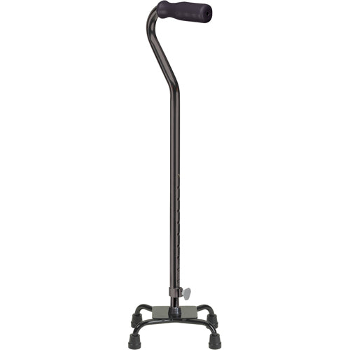 Quad Cane-Small Base Black with Foam Grip - Precision Lab Works