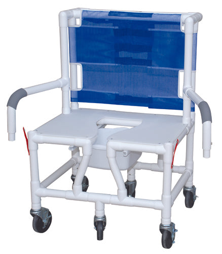 Shower/Commode Chair Baria PVC w/ Seat & Dual Drop-Arms - Precision Lab Works