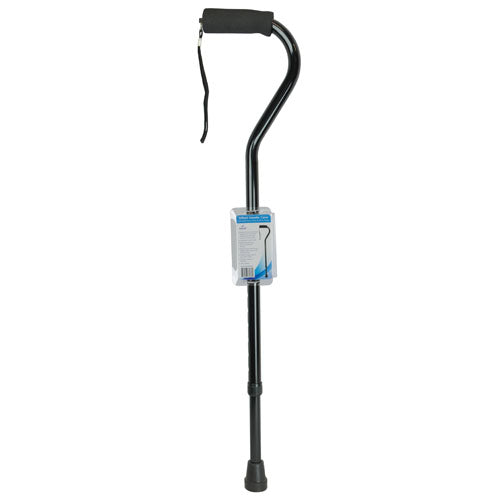 Cane  Soft Foam Offset Handle  Blue Jay  Black with Strap - Precision Lab Works