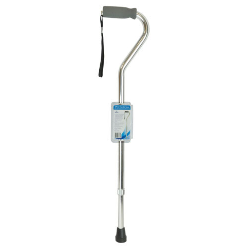 Cane  Soft Foam Offset Handle  Blue Jay  Silver with Strap - Precision Lab Works