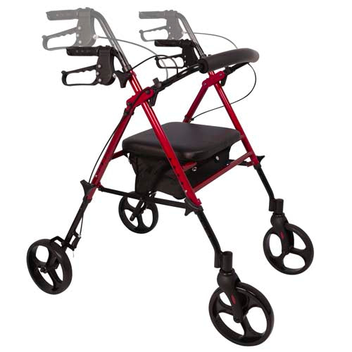 Rollator Aluminum Height Adjustable Burgundy | Precision Lab Works