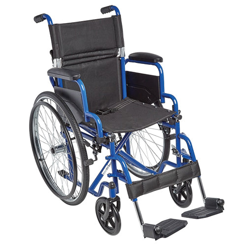 Ziggo Wheelchair  Lightweight Folding  16   Blue - Precision Lab Works